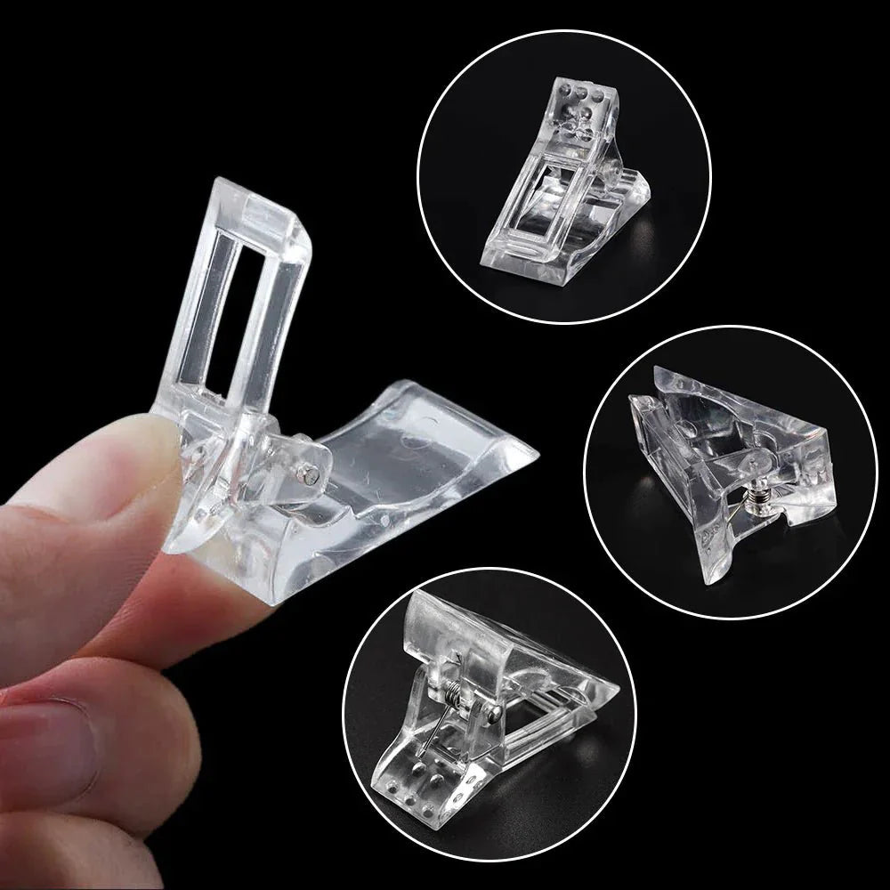 10-Piece Nail Tips Clip Set - Quick Poly Gel Extension Clamps
