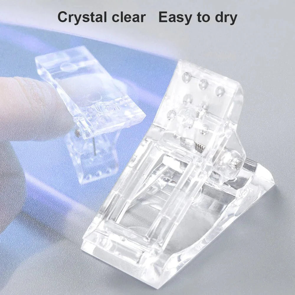 10-Piece Nail Tips Clip Set - Quick Poly Gel Extension Clamps