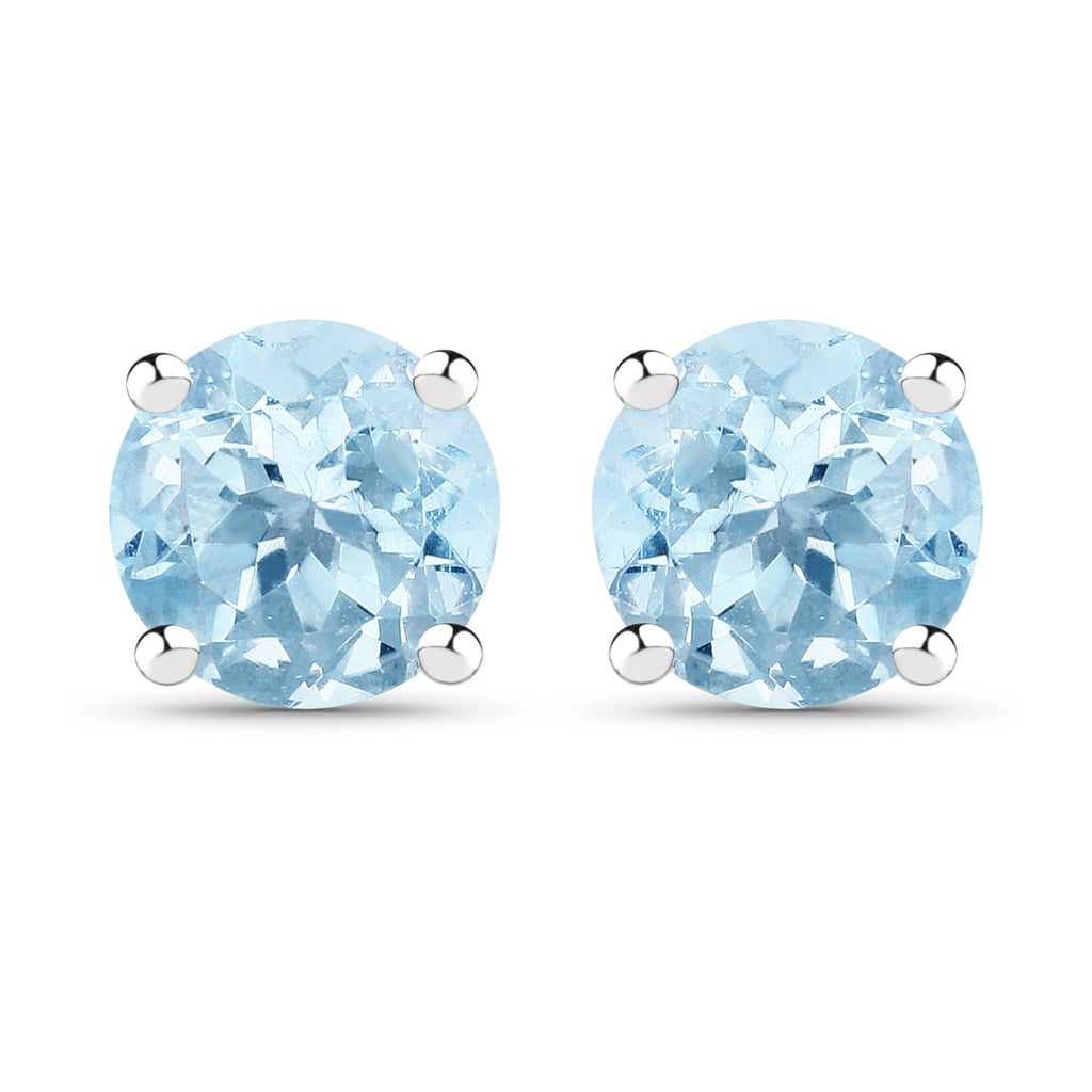 2.10 Carat Genuine Blue Topaz .925 Sterling Silver Earrings