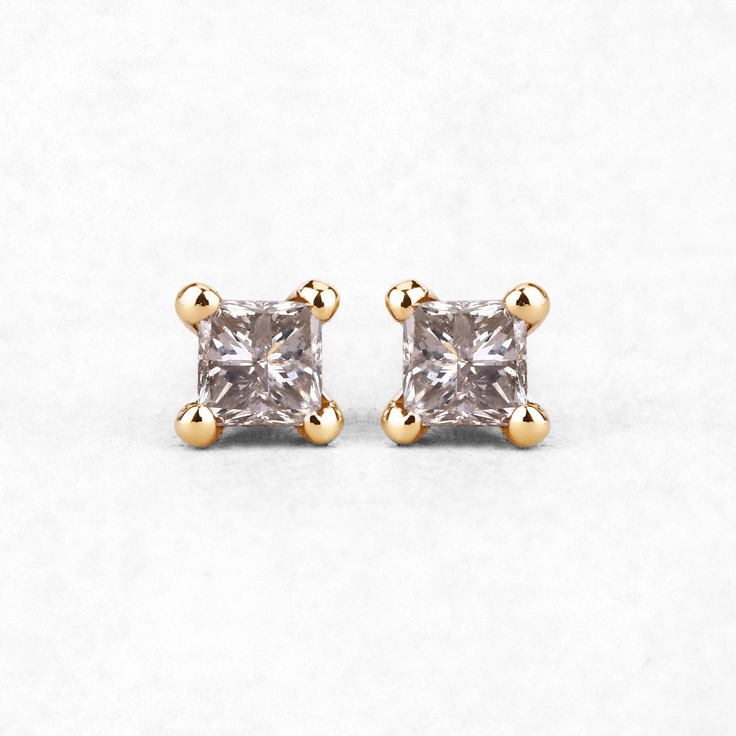 0.31 Carat Genuine Champagne Diamond 14K Yellow Gold Earrings (I1-I2)