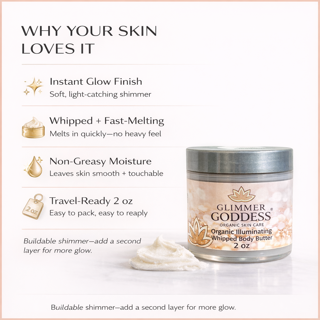 Organic Shimmering Body Butter 2 oz – Travel Size