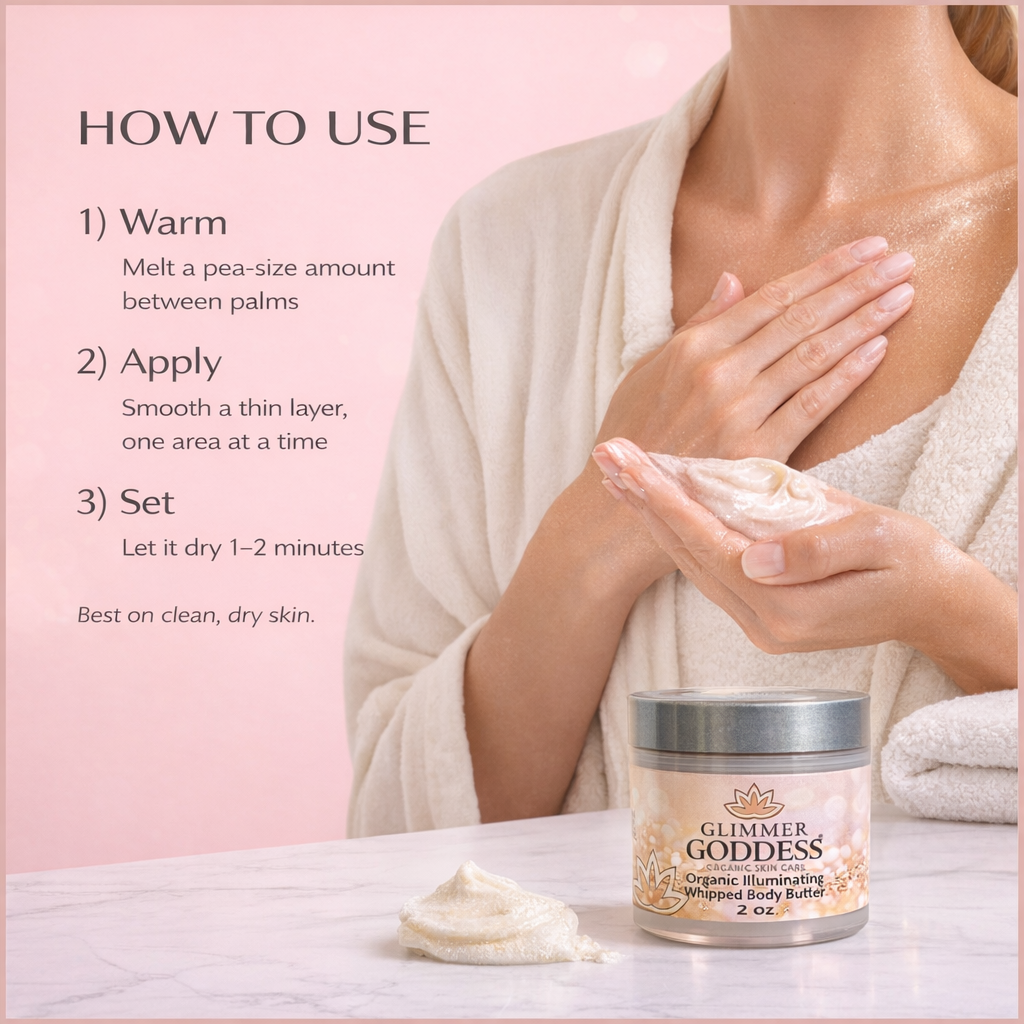 Organic Shimmering Body Butter 2 oz – Travel Size
