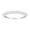 .925 Sterling Silver 1/2 cttw Shared Prong-Set Brilliant Round-Cut Diamond 11 Stone Band Ring (I-J Color, SI2-I1 Clarity) - Size 7