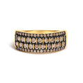 10K Yellow Gold Plated .925 Sterling Silver 3/4 cttw Champagne Diamond Band Ring