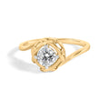10K Yellow Gold Plated Sterling Silver 1/2 Cttw Lab Grown Diamond Woven Solitaire Ring
