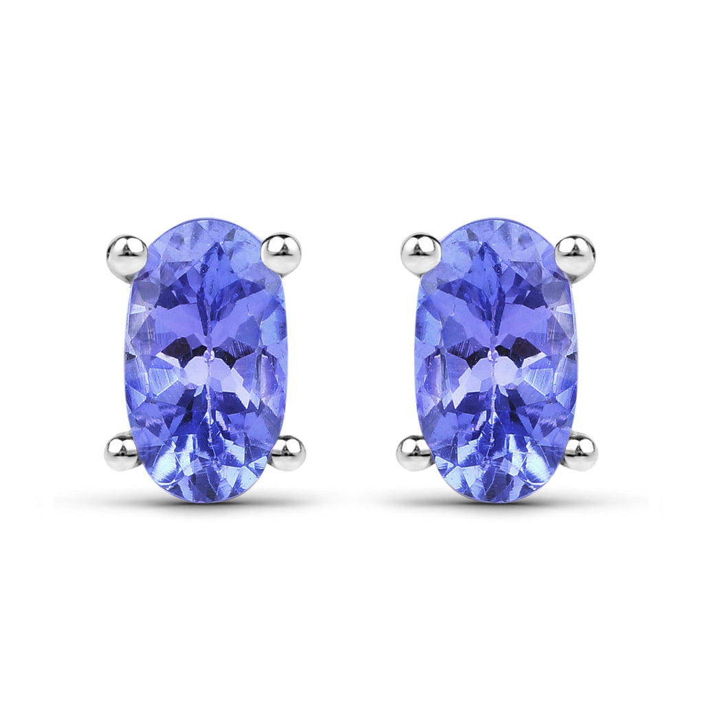 0.50 Carat Genuine Tanzanite .925 Sterling Silver Earrings