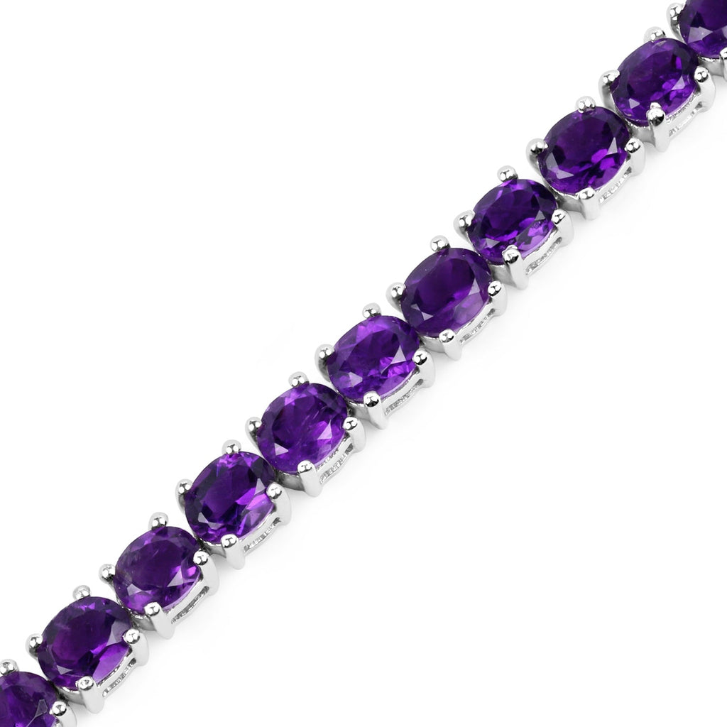 12.58 Carat Genuine Amethyst .925 Sterling Silver Bracelet