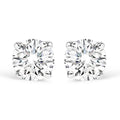14K White Gold 1.0 Cttw 4-Prong Set Brilliant Round-Cut Solitaire Lab Grown Diamond Push Back Stud Earrings (E-F Color, VVS2-VS1 Clarity)