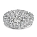 Men's 10K Yellow Gold 1 1/2 Cttw Diamond Cluster Dome Band Ring
