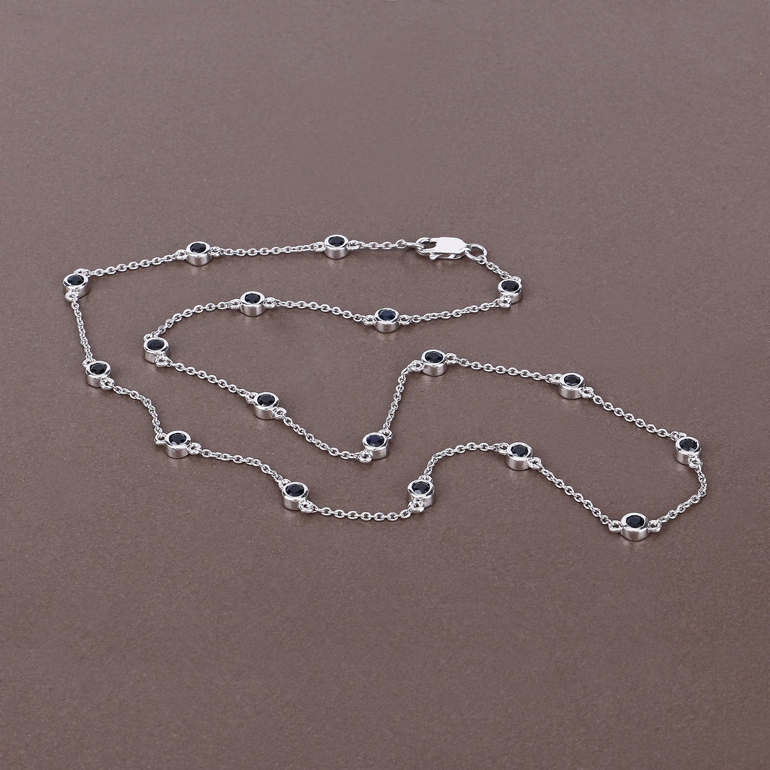 1.98 Carat Genuine Blue Sapphire .925 Sterling Silver Necklace