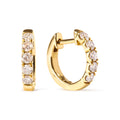 10K Yellow Gold 1/2 Cttw Round-Cut Diamond Hoop Earrings
