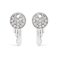 925 Sterling Silver 1/6ct TDW Diamond Charm Earrings