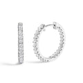 14K White Gold 2.00 Cttw Princess Diamond Inside Out Hoop Earrings