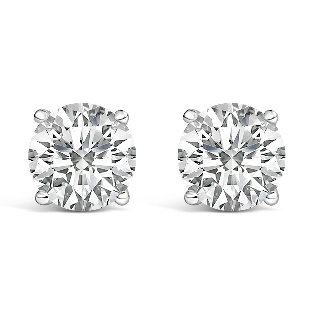 14K White Gold 1.00 Cttw Lab Grown Diamond Solitaire Stud Earrings
