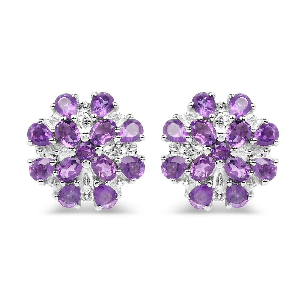 3.80 Carat Genuine Amethyst .925 Sterling Silver Earrings