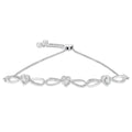 .925 Sterling Silver Diamond Accent Heart and Infinity 4â€-10â€ Adjustable Bolo Bracelet (I-J Color, I3 Clarity)