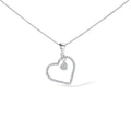 925 Sterling Silver 1/3ct TDW Diamond Heart Pendant Necklace