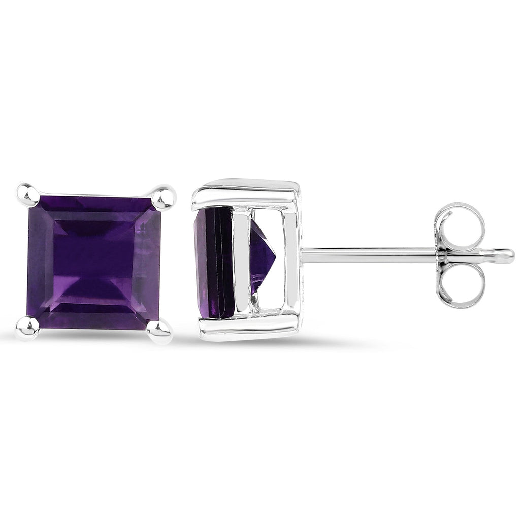 2.25 Carat Genuine Amethyst .925 Sterling Silver Earrings
