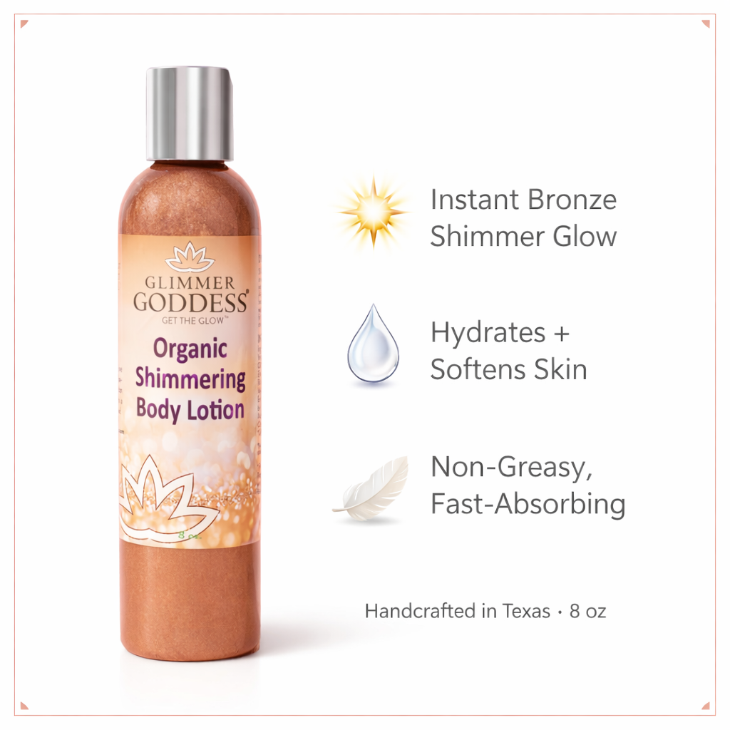 Organic Bronze Shimmer Body Lotion – Buildable Luminous Glow