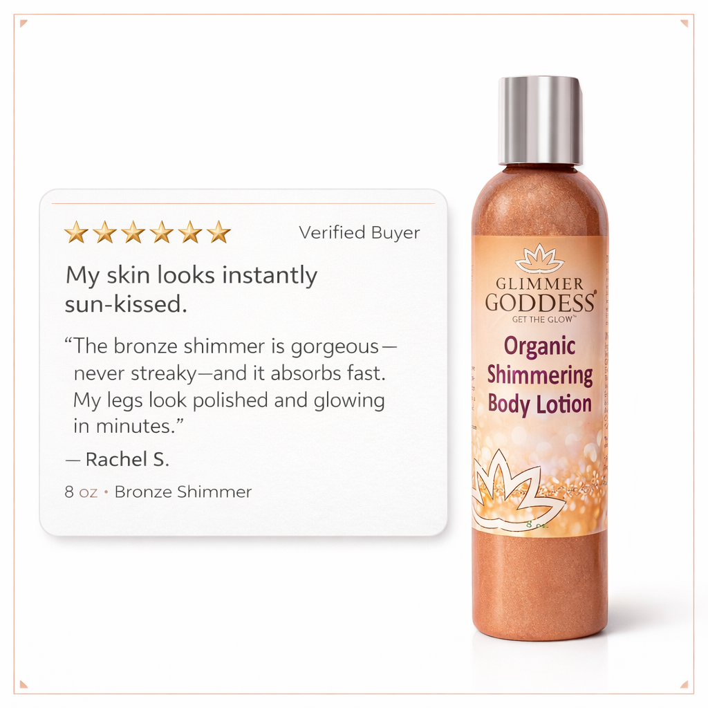 Organic Bronze Shimmer Body Lotion – Buildable Luminous Glow