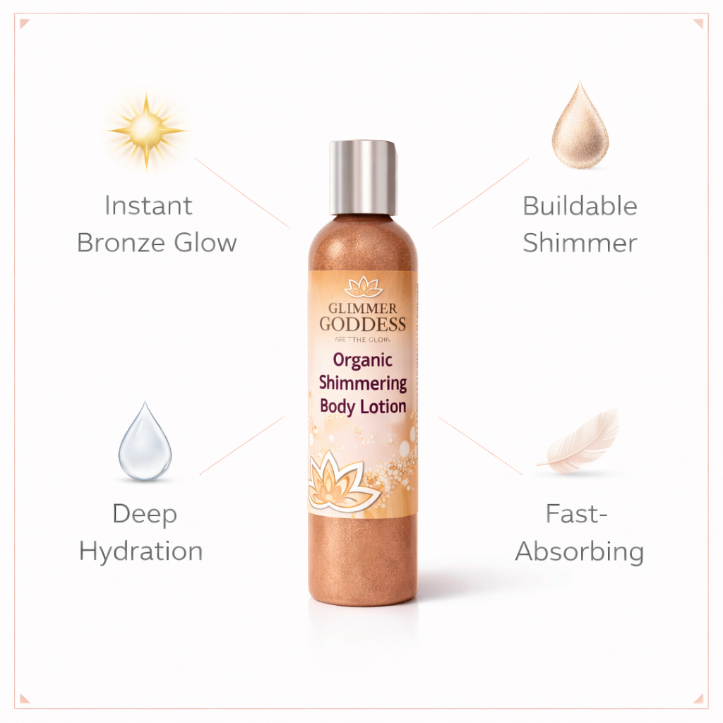 Organic Bronze Shimmer Body Lotion – Buildable Luminous Glow
