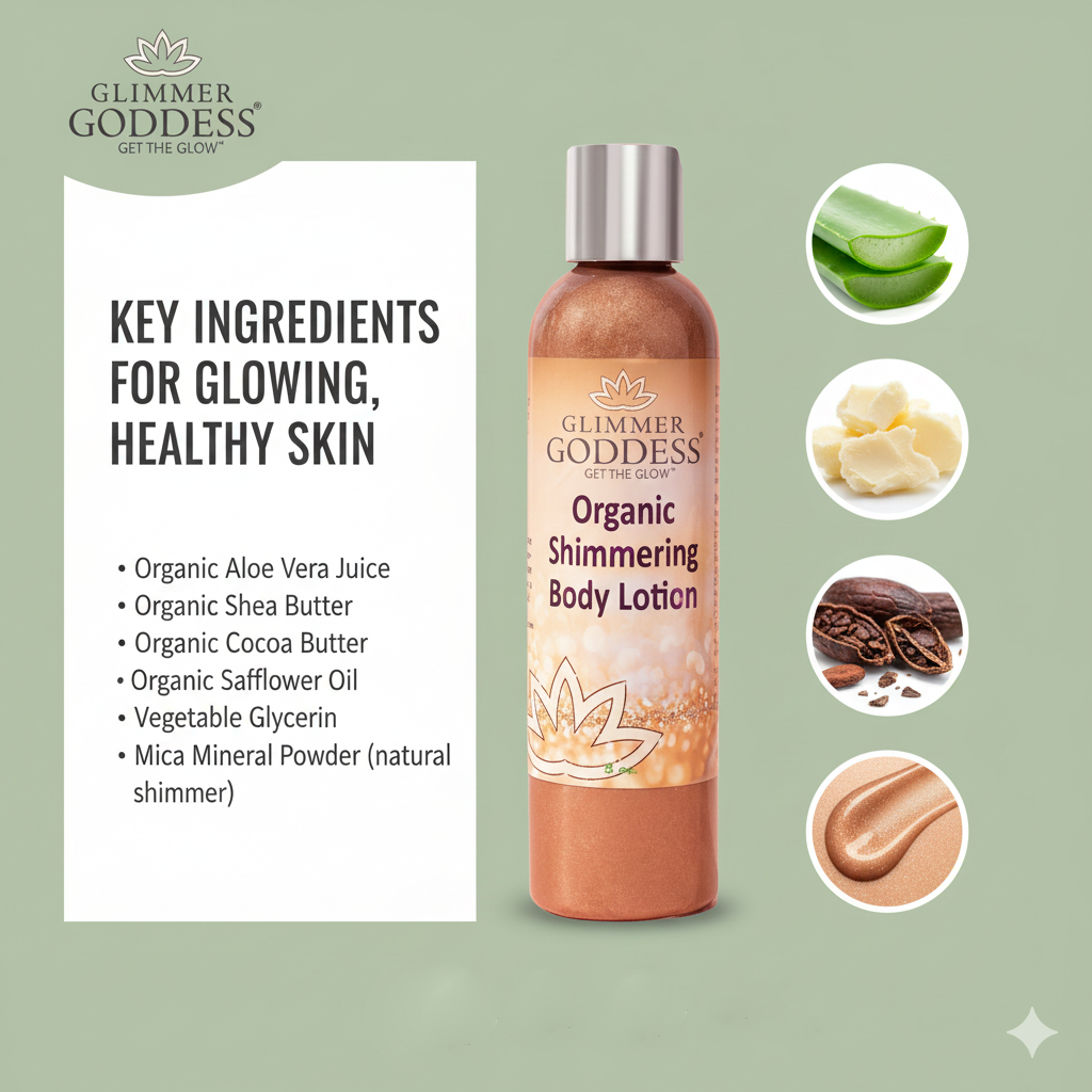 Organic Bronze Shimmer Body Lotion – Buildable Luminous Glow