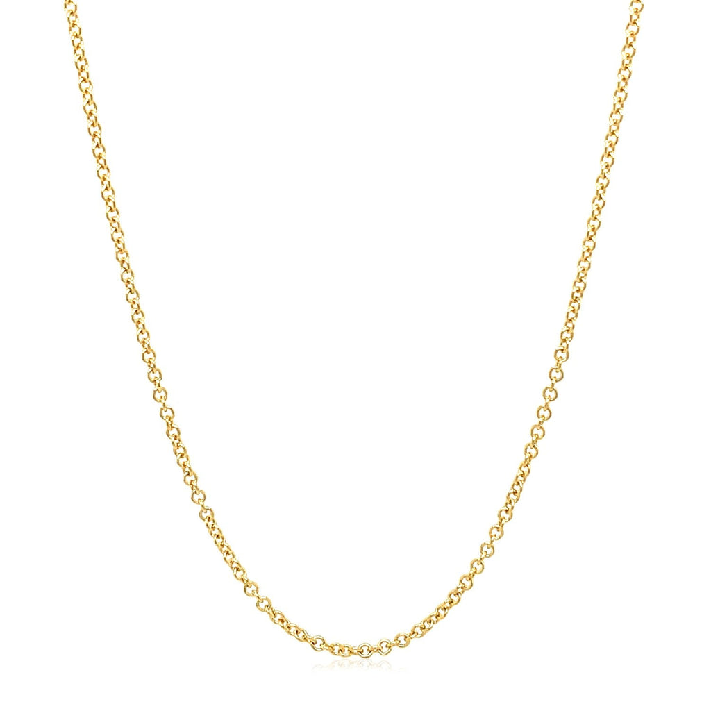 14k Yellow Gold Round Cable Link Chain 1.5mm