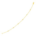 14k Yellow Gold 7 inch Bracelet with Diamond Stations