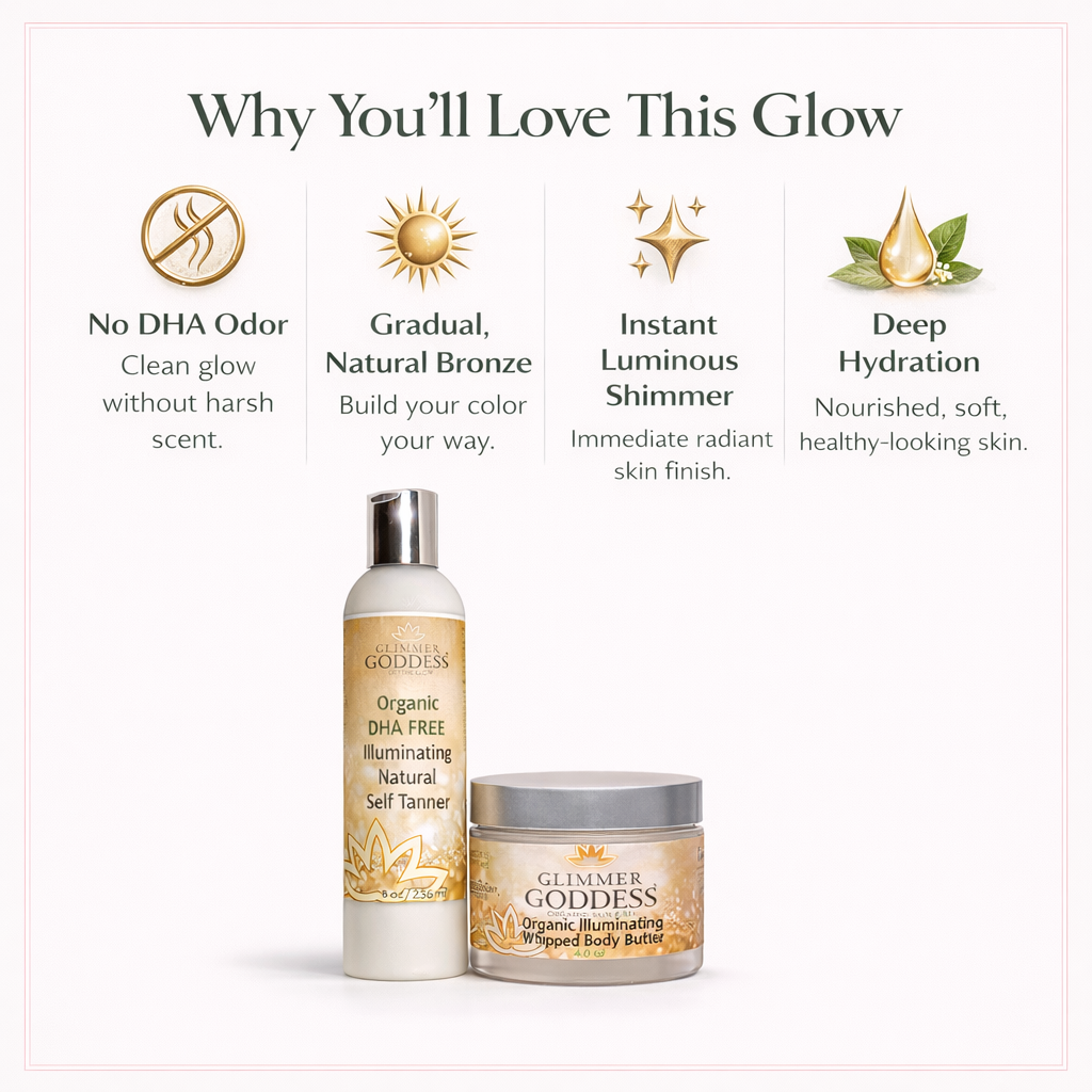 Best Organic DHA-Free Self Tanner + Bronzing Shimmer Bundle
