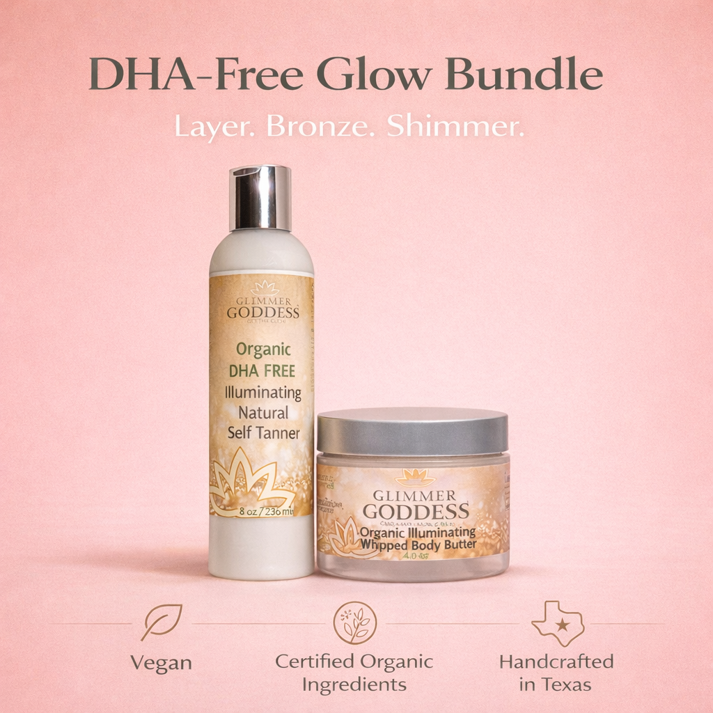 Best Organic DHA-Free Self Tanner + Bronzing Shimmer Bundle