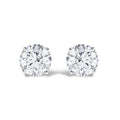 14K White Gold 1/2 Cttw Round Lab Grown Diamond Solitaire Stud Earrings with Push Backs