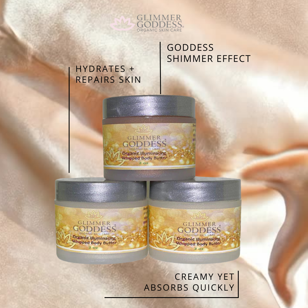 Organic Shimmering Body Butter Trio – 3 x 2 oz Travel Set