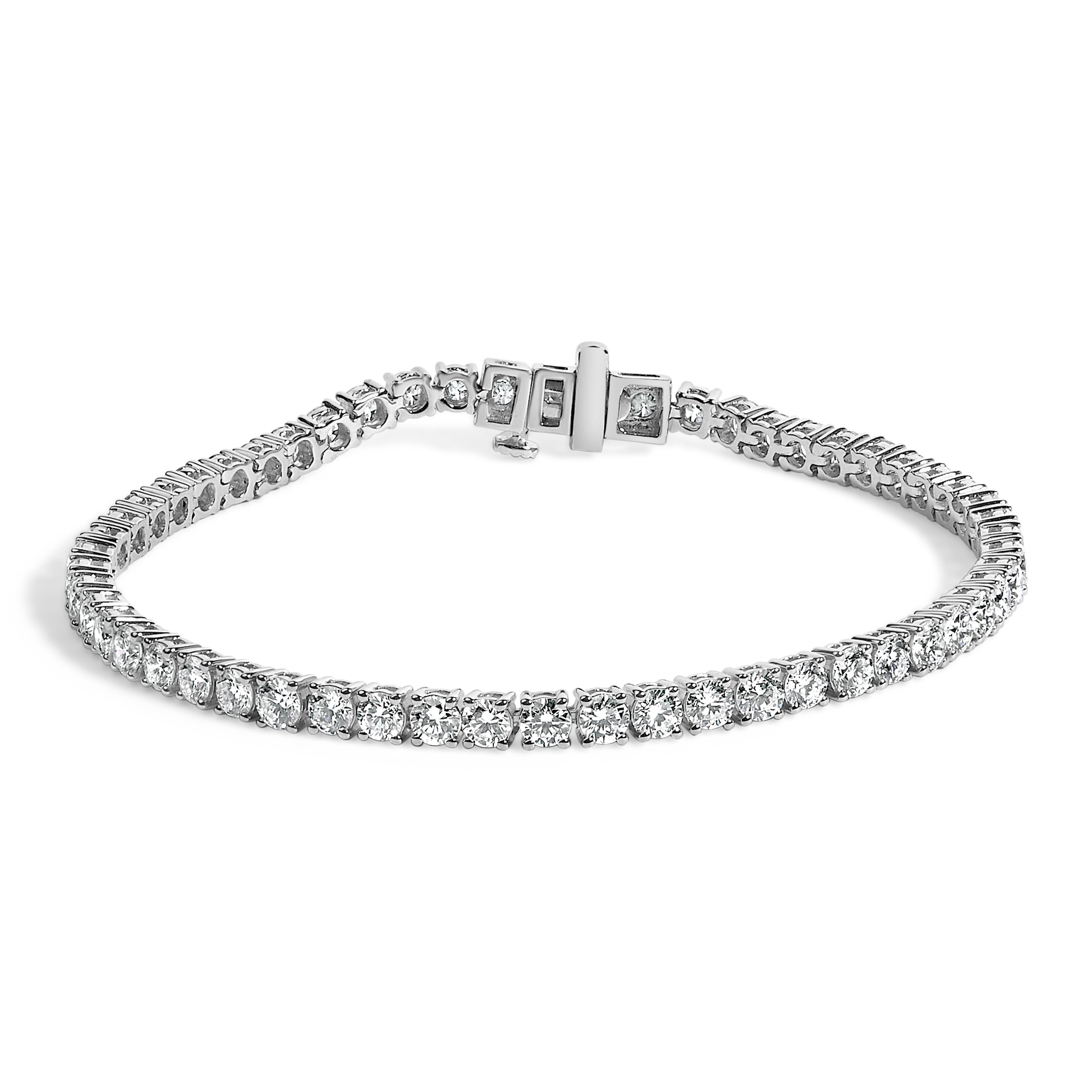 IGI Certified 14K White Gold 6.0 Cttw Lab Grown Diamond Tennis Bracelet