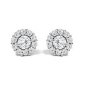 10K White Gold 3.0 Cttw Lab Grown Diamond Halo Stud Earrings