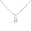 .925 Sterling Silver 1/10 Cttw Lab Grown Diamond Love Knot Solitaire Pendant Necklace - Size 18 Inches