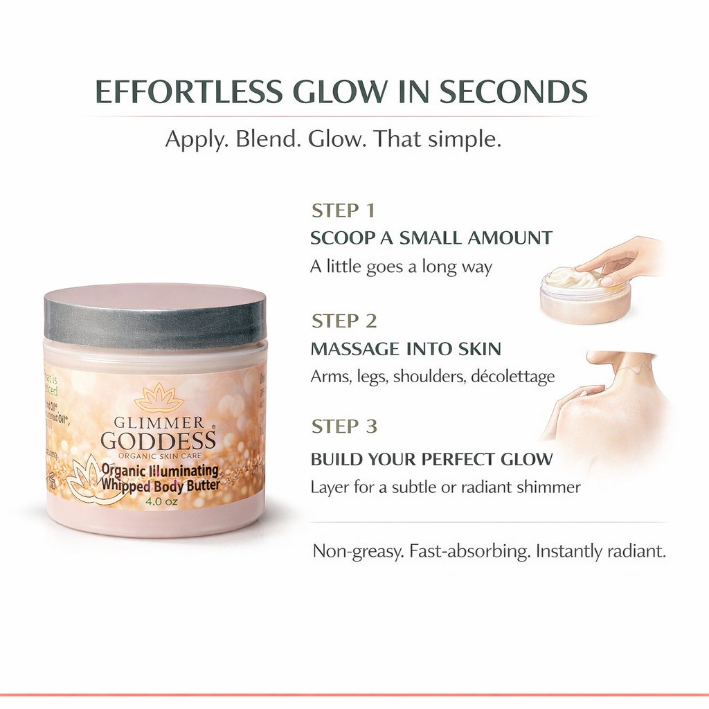 Organic Shimmering Body Butter – Radiant Glow + Deep Hydration