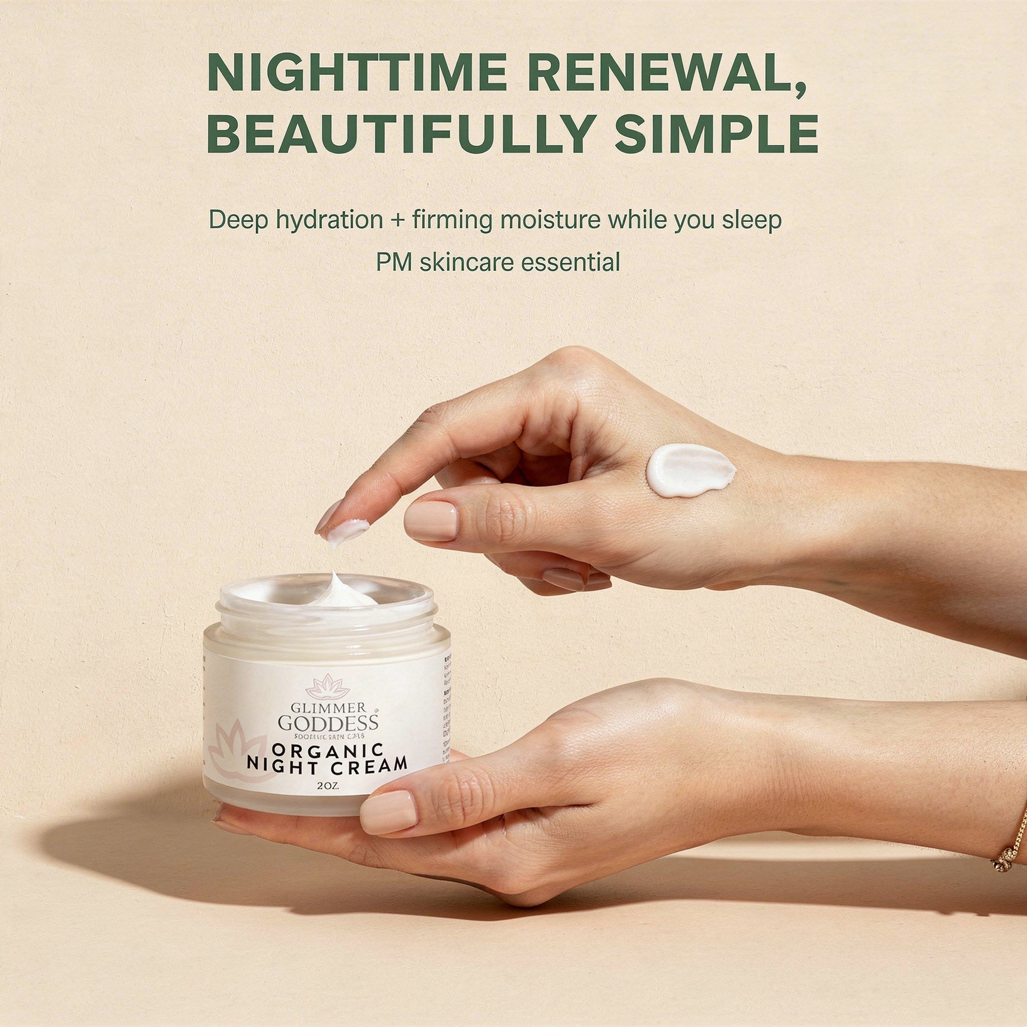Organic Skin Renewal Night Cream 2 oz – Anti-Aging Treatment
