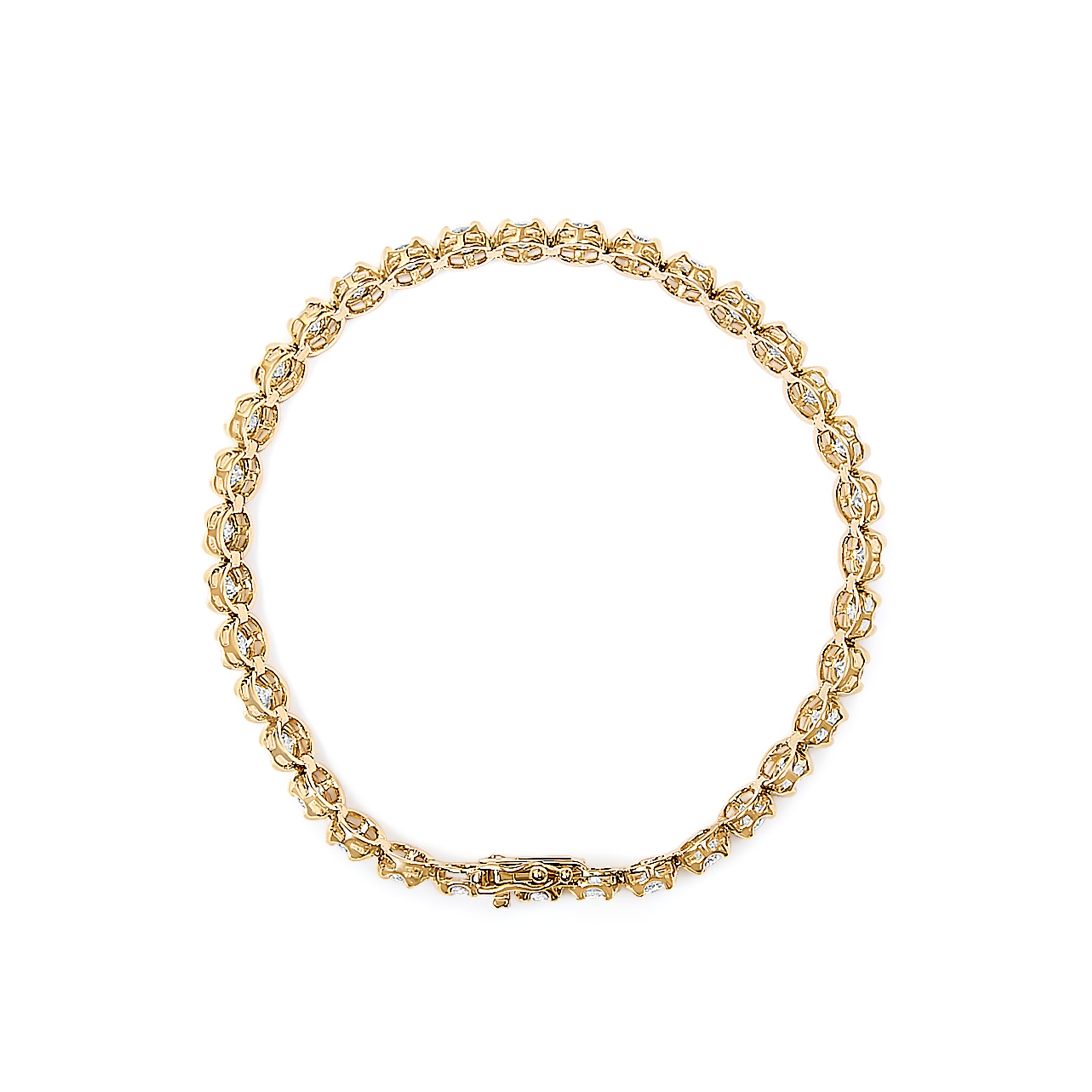 14K Yellow Gold 5.0 Cttw Diamond Scalloped Link Tennis Bracelet