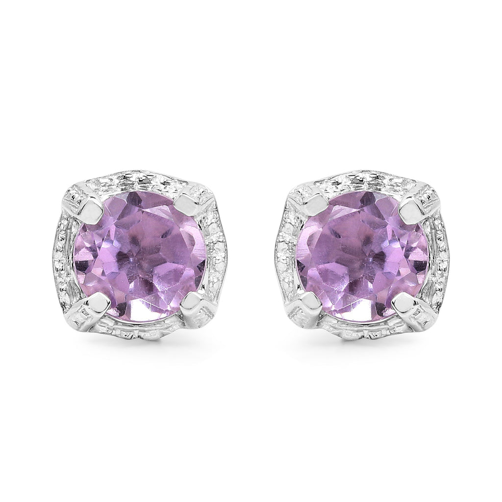 1.46 Carat Genuine Amethyst .925 Sterling Silver Earrings