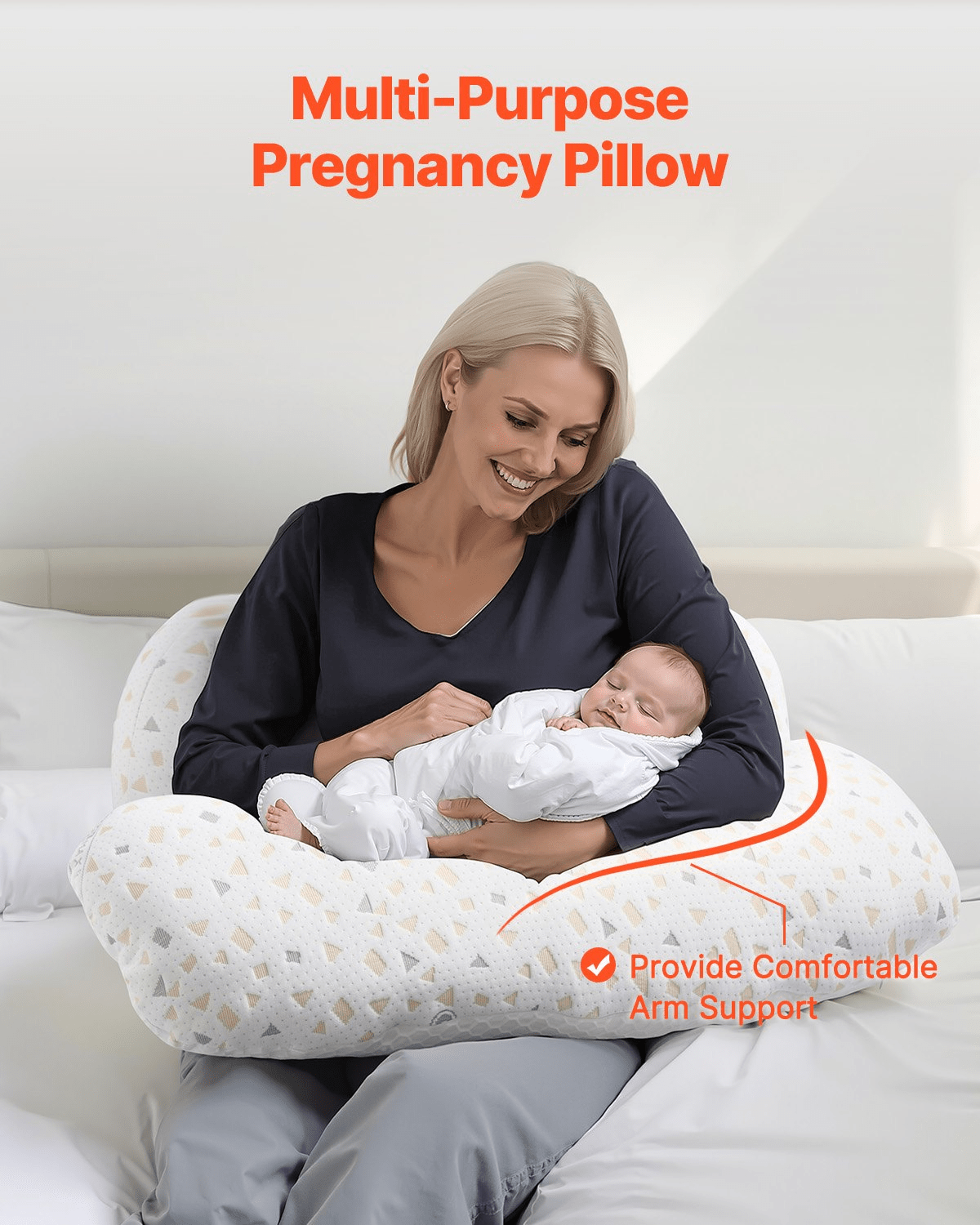 Adjustable Pregnancy Pillow - H-Shape Full Body Support for Better Sleep