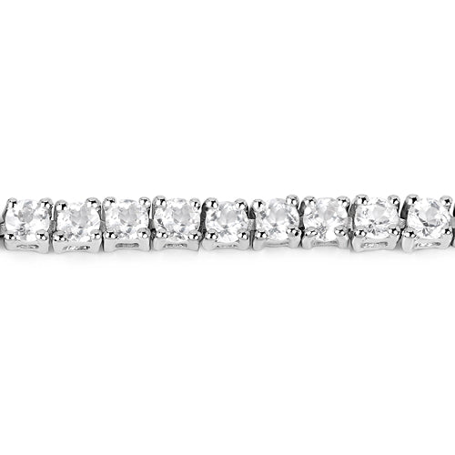 4.96 Carat Genuine White Topaz .925 Sterling Silver Bracelet