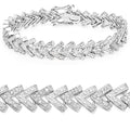 0.90 Carat Genuine White Diamond .925 Sterling Silver Bracelet