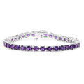 12.58 Carat Genuine Amethyst .925 Sterling Silver Bracelet