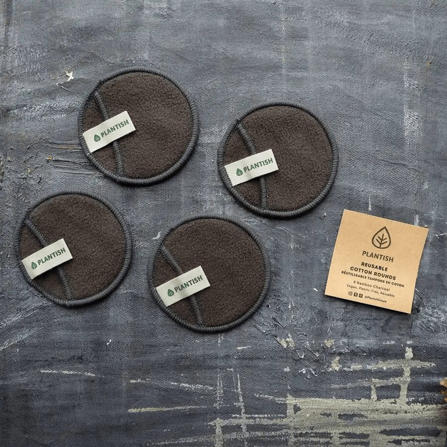 Bamboo Charcoal Cotton Rounds with Wash Bag | Reusable Makeup Pads