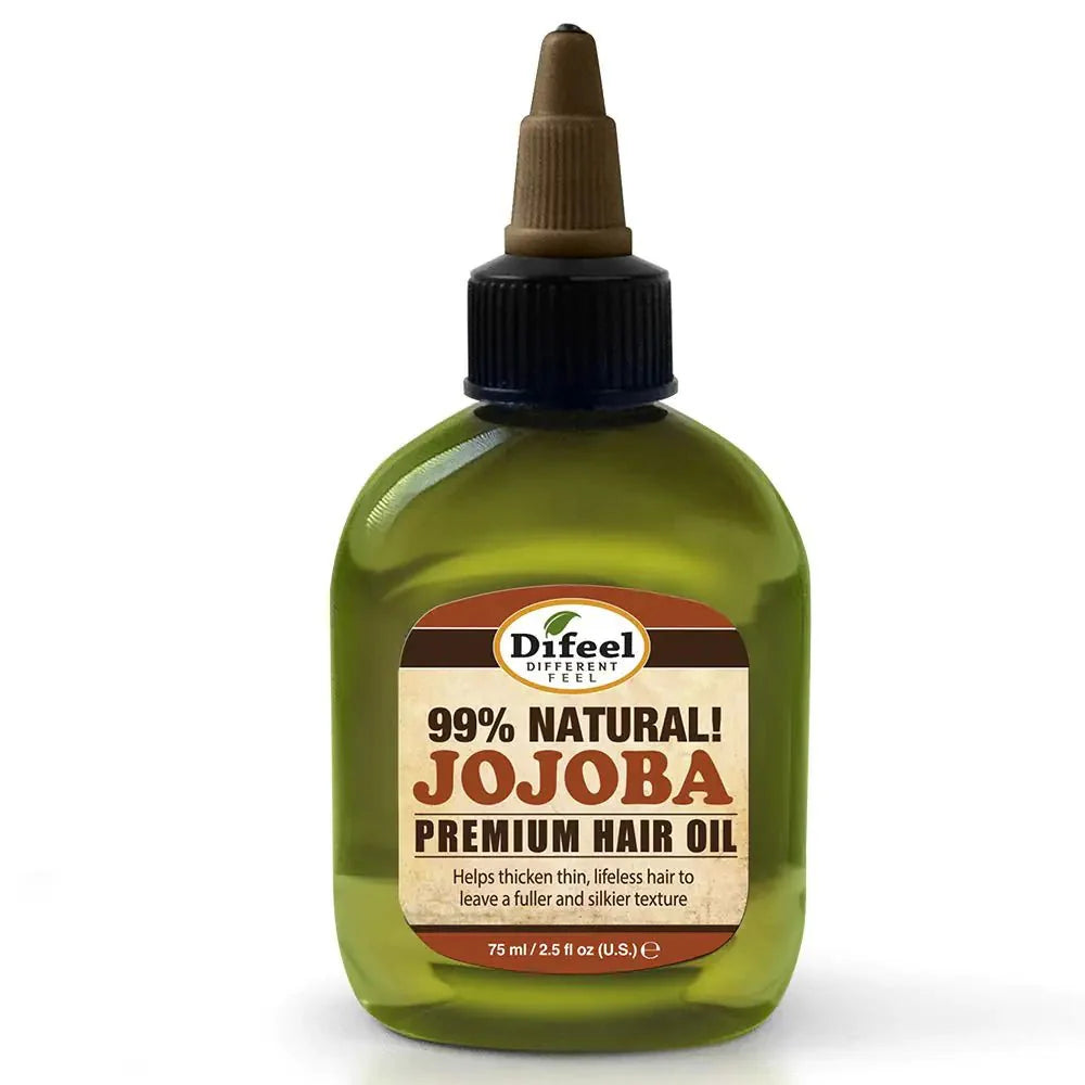 Difeel Premium Natural Hair Oil - Jojoba Oil 2.5 oz (2-Pack)