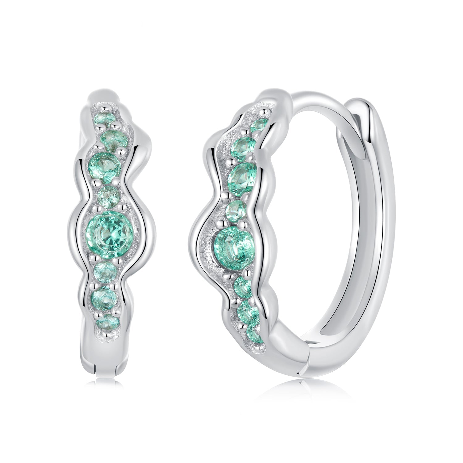 925 Sterling Silver Pave Setting CZ Earrings for Women
