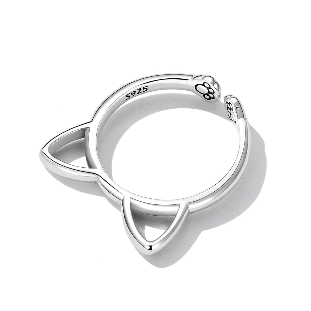 925 Sterling Silver Oxidized Paw Design Ring