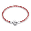 925 Sterling Silver Oxidized Leather Bracelet 17cm for Men