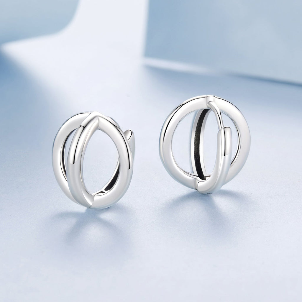 925 Sterling Silver Earrings - Oxidized Silver Finish, 1.3cm for Women