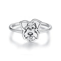 925 Sterling Silver Oxidized Silver Dog Ring for Women